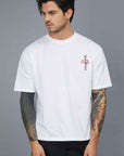 T-SHIRT CON LOGO GOTICO WHITE