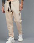 PANTALONI IN FELPA LOGO GOTICO CREAM