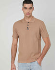 POLO IN MAGLIA A COSTE BEIGE