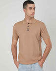 POLO IN MAGLIA A COSTE BEIGE