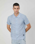 POLO IN MAGLIA TRAFORATA LIGHT BLUE