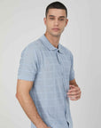 POLO IN MAGLIA TRAFORATA LIGHT BLUE