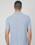 POLO IN MAGLIA TRAFORATA LIGHT BLUE