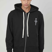 FELPA ZIP RICAMO STAMPA GOTICA BLACK