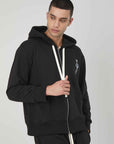 BLACK GOTIC PRINTING BLIND ZIP SWEATSHIRT