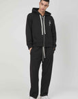 BLACK GOTIC PRINTING BLIND ZIP SWEATSHIRT