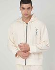 CREAM GOTIC PRINTING BLINK ZIP SWEATSHIRT