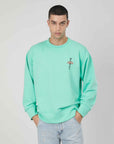 GOTIC LIGHT GREEN PRESS EMPLOYED SWEATSHIRT