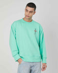 GOTIC LIGHT GREEN PRESS EMPLOYED SWEATSHIRT