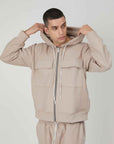 ZIP SWEATSHIRT FABRIC TURNED TASCONI BEIGE