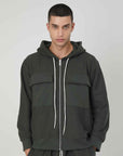 ZIP SWEATSHIRT FABRIC TURNED TASCONI MILITARY