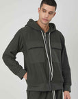 ZIP SWEATSHIRT FABRIC TURNED TASCONI MILITARY
