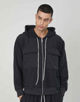 ZIP SWEATSHIRT FABRIC TURNED TASCONI DARK GREY
