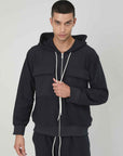 ZIP SWEATSHIRT FABRIC TURNED TASCONI DARK GREY