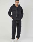 ZIP SWEATSHIRT FABRIC TURNED TASCONI DARK GREY