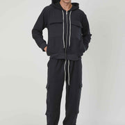 PANTALONI CARGO FELPA GARZATA GREY