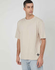 T-SHIRT ETICHETTA CROCE SAND