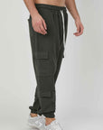 PANTALONI CARGO FELPA GARZATA MILITARY