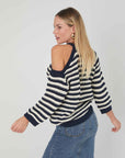MAGLIA MONOSPALLA RIGHE BLACK&WHITE