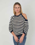 MAGLIA MONOSPALLA RIGHE BLACK&WHITE