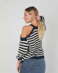 MAGLIA MONOSPALLA RIGHE BLACK&WHITE