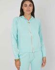 MAGLIA ZIP JACQUARD LOGO TIFFANY