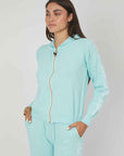 MAGLIA ZIP JACQUARD LOGO TIFFANY