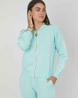 MAGLIA ZIP JACQUARD LOGO TIFFANY