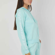 JAQUARD LIGHT BLUE LOGO ZIP JERSEY