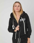 BLACK PRINTING ZIP SWEATSHIRT