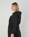 BLACK PRINTING ZIP SWEATSHIRT