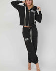 JOGGERS FELPA STAMPA BLACK