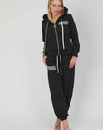 BLACK PRINTING ZIP SWEATSHIRT