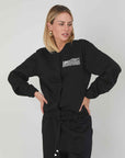 BOMBER IN SWEATSHIP LOGO BLACK
