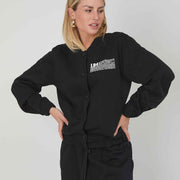 BOMBER IN SWEATSHIP LOGO BLACK