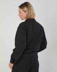 BOMBER IN SWEATSHIP LOGO BLACK