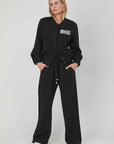 BOMBER IN SWEATSHIP LOGO BLACK