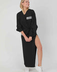 BOMBER IN SWEATSHIP LOGO BLACK