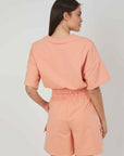 FELPA MANICHE CORTE TASCONI SALMON