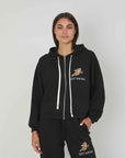 BLACK CUPID BEAR ZIP SWEATSHIRT