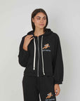 BLACK CUPID BEAR ZIP SWEATSHIRT