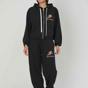 BLACK CUPID BEAR ZIP SWEATSHIRT