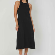 DRESS IN BLACK SMANISHED JERSEY