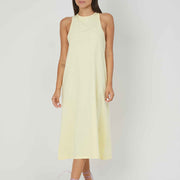 YELLOW SMANKED JERSEY DRESS
