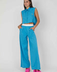 CAMICIA SMANICATA LINO SKY BLUE