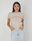 T-SHIRT LOGO LASERATO TRAFORATO SAND