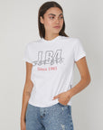 T-SHIRT LOGO METALLIZZATO WHITE
