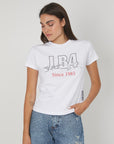 T-SHIRT LOGO METALLIZZATO WHITE