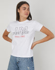 T-SHIRT LOGO METALLIZZATO WHITE