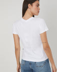 T-SHIRT LOGO METALLIZZATO WHITE